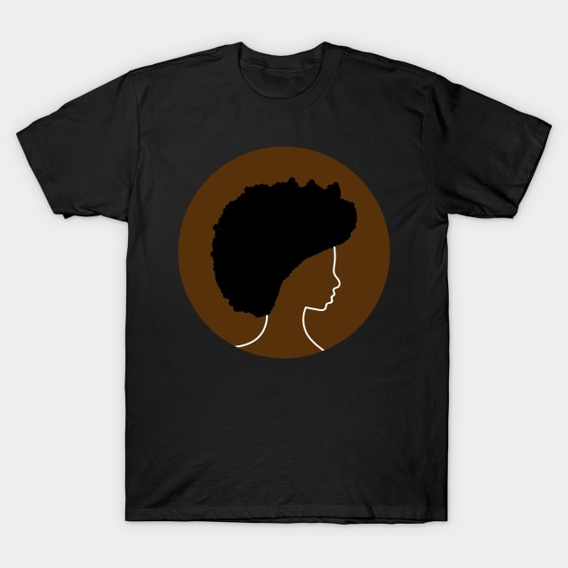 Silhouette of proud African American woman with natural hair. T-Shirt by YourGoods